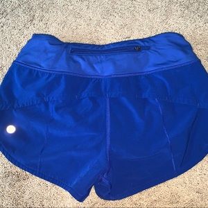 NWT electric blue lululemon speed up shorts size 2